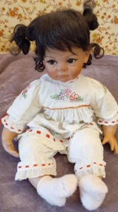 Kelly J La Bert AEL 2004 22" Little Girl Brown Hair/Eyes Porcelain Doll Signed - Picture 1 of 3