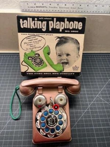 Vintage 1950er GONG BELL sprechendes PLAPHONE Telefon MIB alter Ladenbestand funktioniert nos - Bild 1 von 1