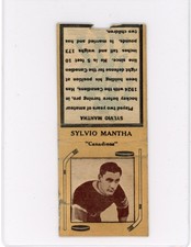 1934-35  DIAMOND MATCHBOOKS TYPE 1  Sylvio Mantha  AS IS READ