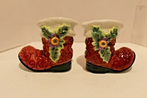 Fitz & Floyd - Santa Boot Salt & Pepper Shakers - 3.5” - EUC - Picture 1 of 4