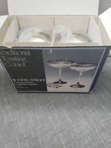 Two (2) Vintage Kirk Stieff Silverplated Toasting Goblets #471G 7oz Pair Wedding - Picture 1 of 5
