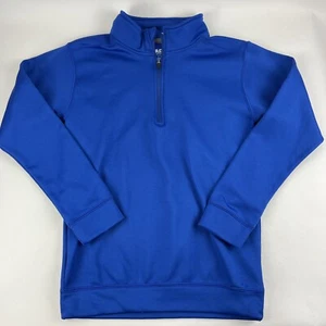 Gildan Performance Pullover Mens Small Blue Quarter Zip Mock Neck - Picture 1 of 8