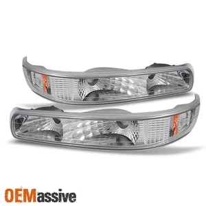 Fit 99-02 Silverado 00-06 Tahoe Suburban Clear Bumper Turn Signal Lights Pair - Picture 1 of 2