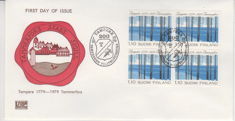 FINLAND  : 1979   FDC/ COVER - SCOTT # 620  BLOCK 4 /TAMPERE - Image 1 of 1