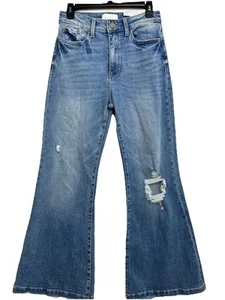Petra 153 Distressed Flare Jeans Size 7/27 Medium Wash - Picture 1 of 12