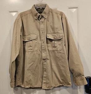 Remington Men's Button Up Shirt Tan Medium Camo Trim - Picture 1 of 5