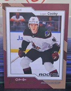 23-24 O-Pee-Chee Logan Cooley Premier Rookie 🚨🚨🚨 Utah Mammoth  - Picture 1 of 2