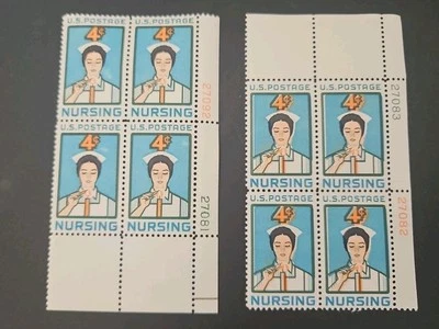 1961 US Stamps ( Block Of 4 ) - 4c Multiple Color Shift Error/ Normal (SC.#1190) - Image 1 of 4