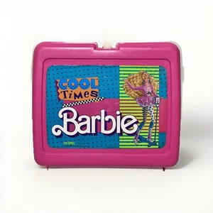 Fiambrera Barbie COOL TIMES VINTAGE 1989 plástico rosa intenso sin termo - Imagen 1 de 7