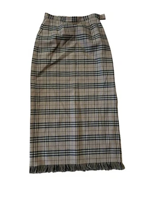 Rafaella Petites 100% шерсти клетку юбка - размер 4P - бахрома кромки - классический стиль - Изображение 1 из 4
