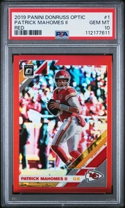 2019 Donruss Optic #1 Patrick Mahomes RED JERSEY #15/99 PSA 10 GEM MINT Chiefs - Picture 1 of 2