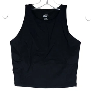 Madewell Womens XS Black Form Racerback Crop Tank Top Athletic NA554 NWT - Picture 1 of 4