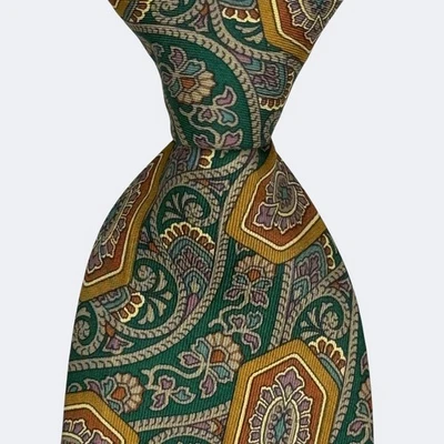 CORBATA COACH TIE SEDA VINTAGE DISEÑO FLORAL MULTICOLOR HECHA EN EE. UU. Foto 1 de 4