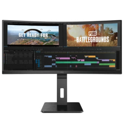 AOC 34" VA Ultra-Wide QHD 100Hz 1ms 1500R Curved Gaming Monitor 21:9 CU34P2A - Image 1 of 4