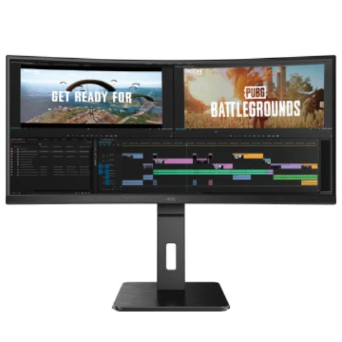 AOC 34" VA Ultra-Wide QHD 100Hz 1ms 1500R Curved Gaming Monitor 21:9 CU34P2A - Image 1 of 4