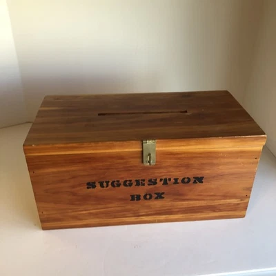 Vintage Wood Suggestion Box Handcrafted By R.L. Hitchcock W/latch 7x14x7” READ - Image 1 of 4