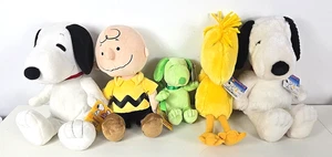 NWT- QTY 5 Peanuts Gang Snoopy Charlie Brown Woodstock Stuffed Plush Kohls Cares - Picture 1 of 6