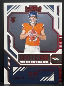 2024 Contenders Draft Class Bo Nix Rojo Paralelo #23 Broncos RC Novato - Imagen 1 de 2