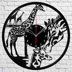 Vinyl Uhr Giraffe Wanduhr Unikat Kunst Vinyl Schallplatte Wanduhr 1673 - Bild 1 von 12