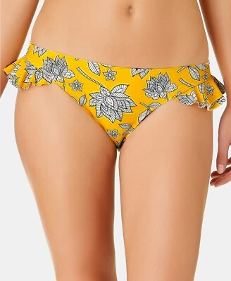 California Waves Juniors' Baja Beauty Floral Printed Ruffle Hipster Bottoms - Image 1 of 2