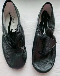 Scarpe stringate Danshuz nuove pelle nera jazz suola spaccata 2M spedizione gratuita - Foto 1 di 9