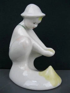 Boy in Sandbox 1956 porcelain figurine Polonne porcelain factory ZHK Soviet USSR - Picture 1 of 19