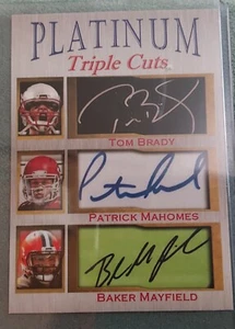 PLATINUM Triple Cuts /1000 BRADY, MAHOMES, MAYFIELD - Picture 1 of 2