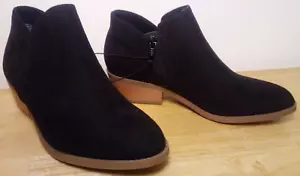 NUEVO CON ETIQUETAS Time & Tru Mujer Botines Core Negro Imitación Gamuza Variedad de Tallas - Imagen 1 de 9