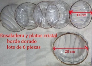 Ensaladera y platos cristal (6 piezas) - Imagen 1 de 9