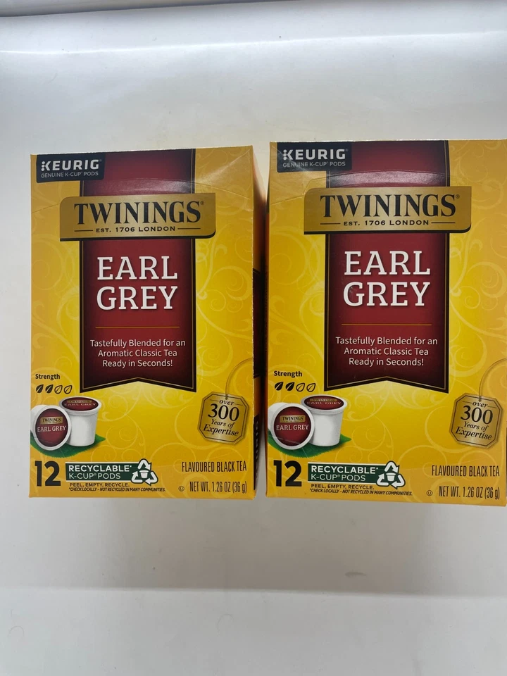 TWININGS EARL GREY Black Tea K-Cup Pods 1.26z 24ct Exp 10/27 FAST FREE SHIPPING! - Image 1 of 1