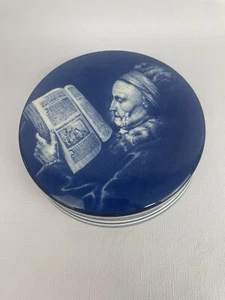 5" Vintage Delft hand painted delft blue trinket box - Picture 1 of 7