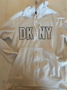 DKNY Sport ladies Full Zip Hoodie, White, Md. - Picture 1 of 3
