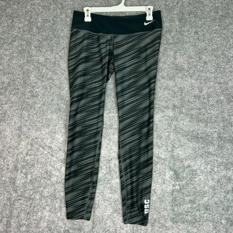 USC Trojans Nike Womens Pants Medium Black Gray Leggings NCAA Sports Stretch Cover