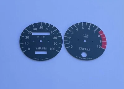 Placas frontales de tacómetro y velocímetro Yamaha Enduro Dt2, Dt3, nos posventa  Foto 1 de 2