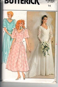 Vintage 1986 Butterick 3615 Bride Bridesmaid Country Dress Sizes 14 - Picture 1 of 2