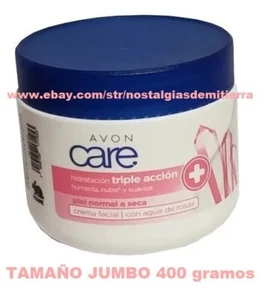 CREMA FACIAL TRIPLE ACCION AGUA DE ROSAS DE AVON CARE GRAN TAMAÑO 400g PIEL SECA - Bild 1 von 1