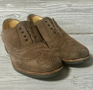 Sax Mens 9 US Brown Suede Lace Up Shoes Made in Italy Size EUR42 Wingtips - READ - Picture 1 of 10