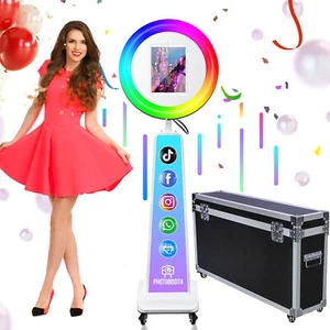White Portable Photo Booth for iPad 10.2" 10.9" 11" 12.9" 13"for Parties,Wedding - Picture 1 of 10