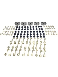 7/16" Aluminum Black Dome Dzus Buttons Quarter Turn Springs Tabs RZR 50 sets - Picture 1 of 8