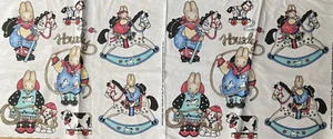 Lot 2 Daisy Kingdom HOWDY COWBOY Home on the Range Applique Fabric Panels Bunny - Picture 1 of 3