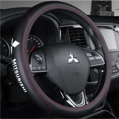 For Mitsubishi 15" New Leather 38cm Diameter Car Auto Steering Wheel Cover Foto 1 de 4