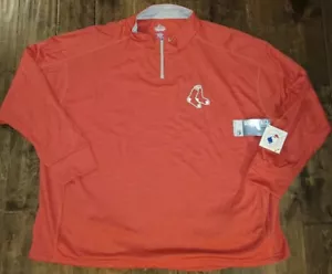 Majestic Boston Red Sox 1/4 Zip Fleece Lined Pullover Big & Tall Red Men Sz 2XL - Picture 1 of 6