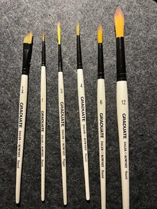 Daler Rowney Graduate Aquarell Set sechs verschiedene Größen Pinsel - Bild 1 von 2