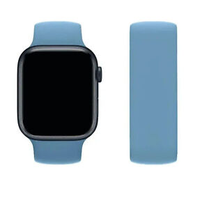 Soft Silicone Solo Loop Band For Apple iWatch 38mm 40mm 41mm 42mm 44mm 45mm 49mm