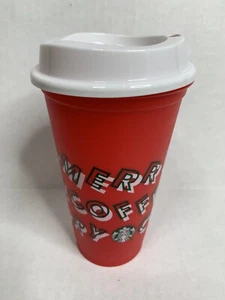 Starbucks 2019 Holiday Reusable Red Hot Cup Grande 16 oz Plastic Coffee - Bild 1 von 3