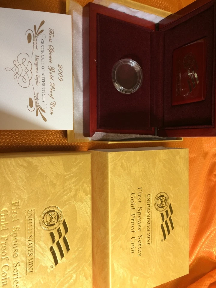 2009-W Proof $10 Gold Margaret Taylor First Spouse Box OGP & COA (X-38) NO Coins - Image 1 of 4