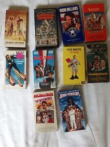 Lot Of 10 VHS Tapes comedy the jerk, blazing saddles, animal house, big Lebowski