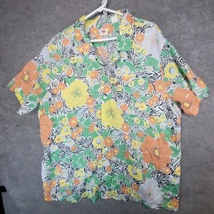 Levis Shirt Mens Extra Large Gray Black Yellow Orange Hawaiian Relaxed Fit - Picture 1 of 13