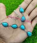 Turquoise Gemstone 925 Sterling Silver Plated Women Necklace MWN-N16