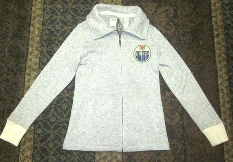 EDMONTON OILERS NHL CCM WOMEN'S FLEECE TRACK JACKET SMALL NEW WITH TAGS!! Cover
